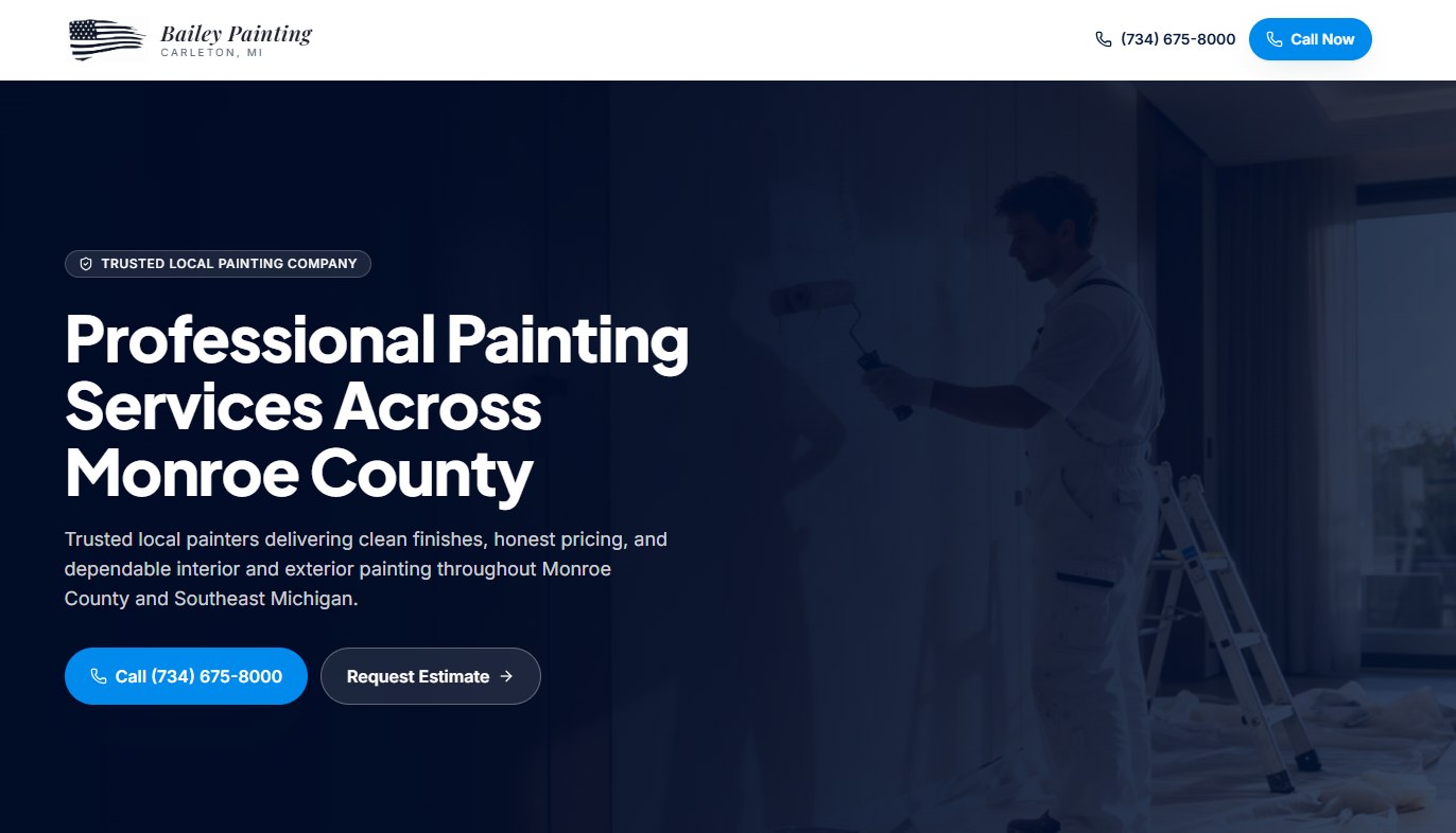 Bailey Painting website by Detroit Digital