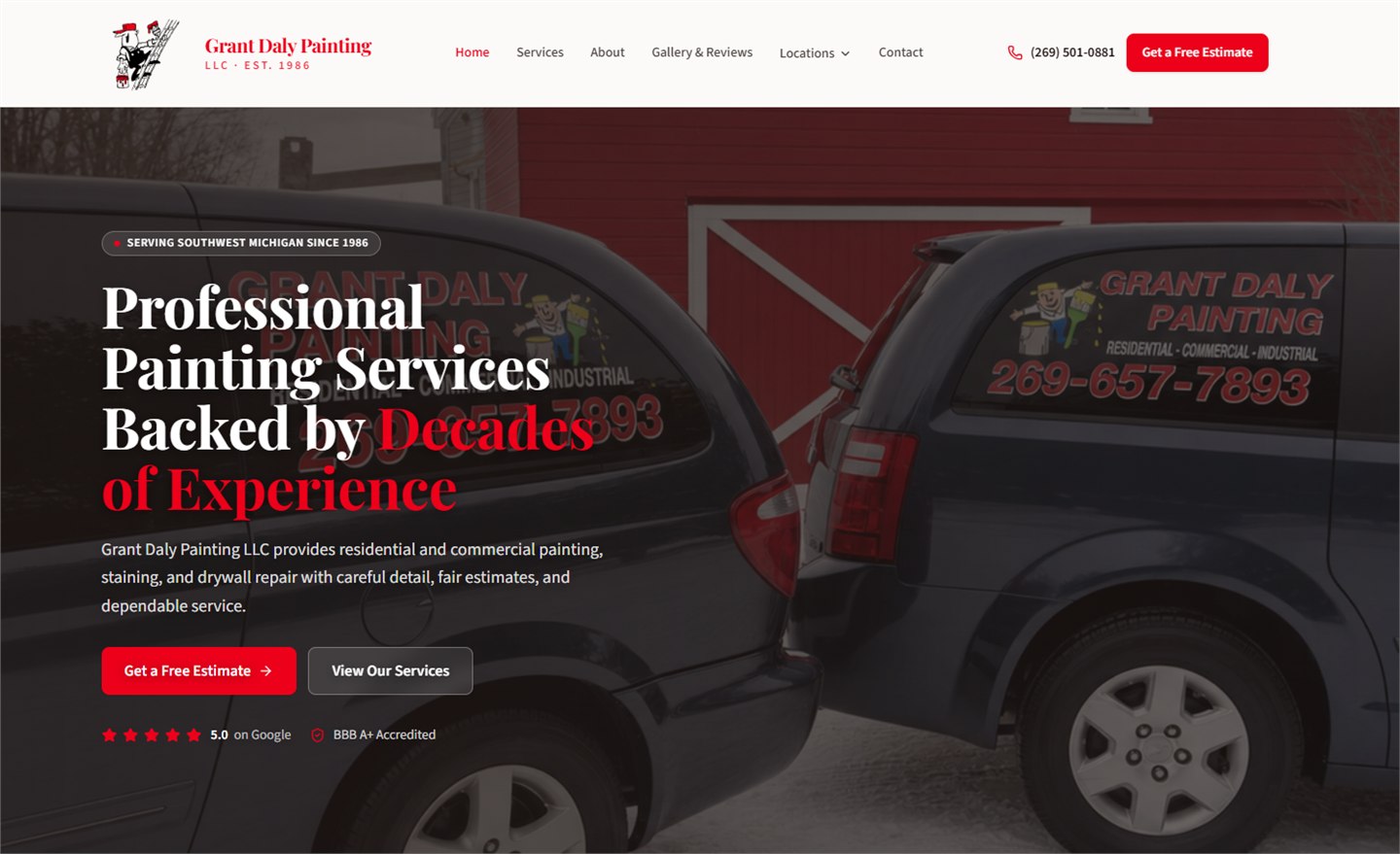 Grant Daly Painting website by Detroit Digital
